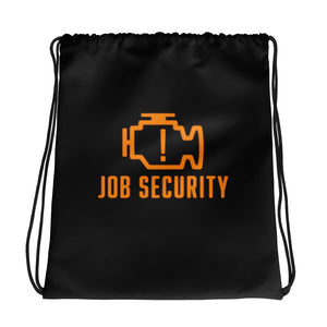 Job Security Drawstring bag