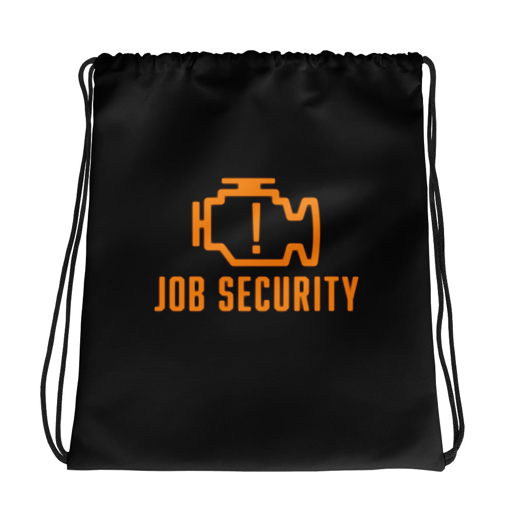 Job Security Drawstring bag